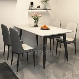 Home Dining; Modern Luxury 4–Seater Dining Set With Leather Covers