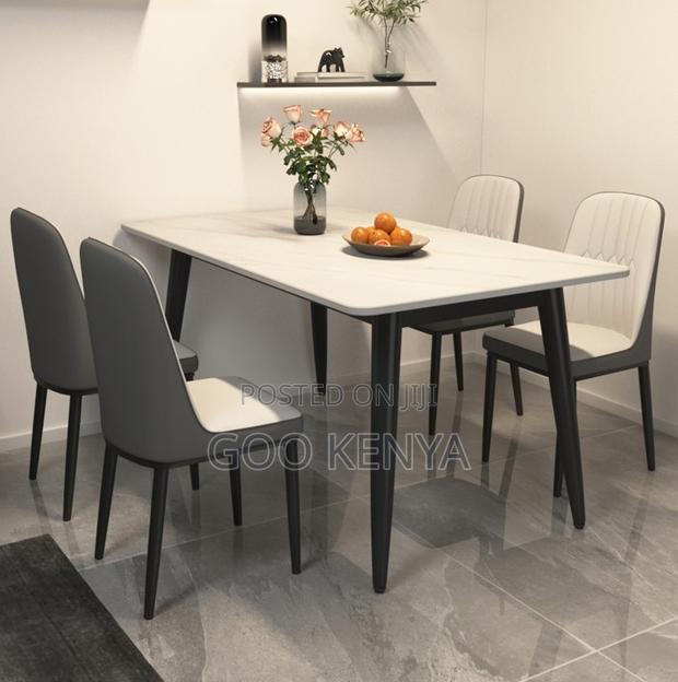 Home Dining; Modern Luxury 4–Seater Dining Set With Leather Covers
