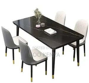 Home Dining; Modern Luxury 4–Seater Dining Set With Leather Covers