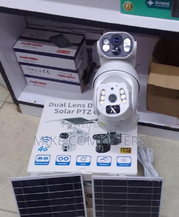 Outdoor 4g 6mp Dual Lens Ubox Camera PTZ Solar Cctv.