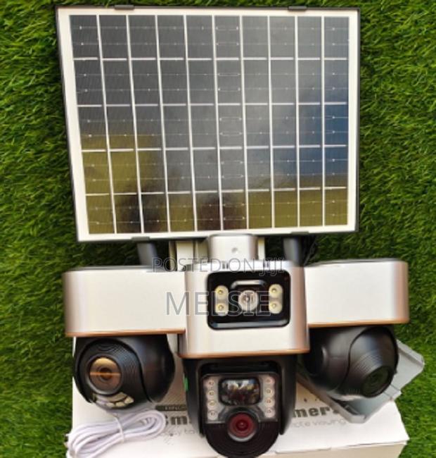 New - Solar Light 4g 4mp Triple Lens (Three) Solar Powered PTZ Camera