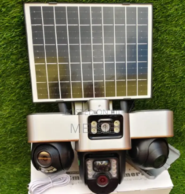 New - Solar Light 4g 4mp Triple Lens (Three) Solar Powered PTZ Camera