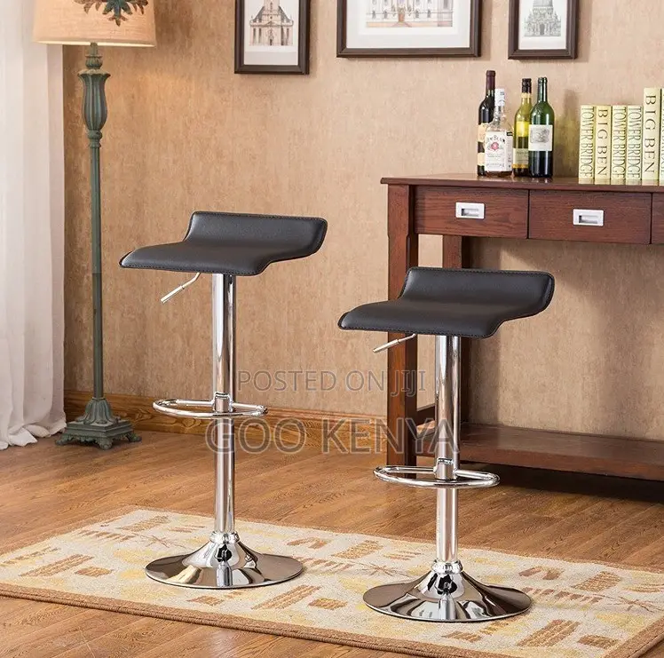 Home Bar Stool; Adjustable Backless Bar Chair With Footrest