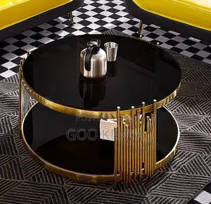 Home Table; Gold Finish Coffee Table for Living Room