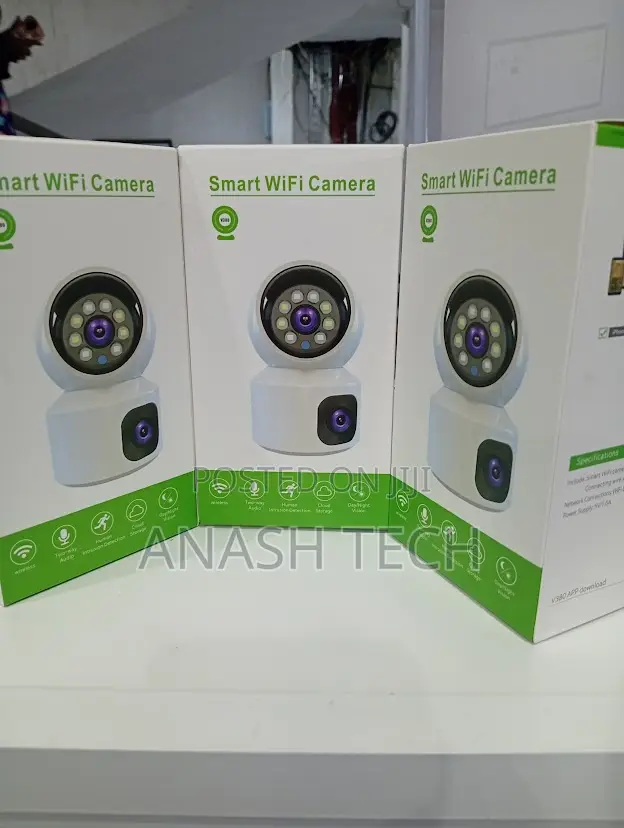 355°Pan and 90°Tilt Wifi Indoor Dual Lens Ac CCTV Camera