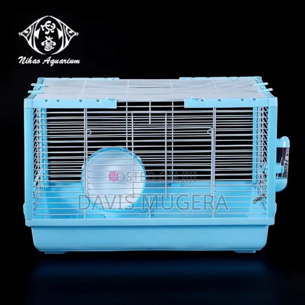 High Quality Metallic Hamster Cage With Play Wheel, Water Bottle ,Grid - thumbnail 3