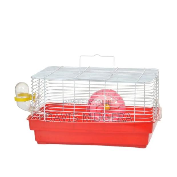 High Quality Metallic Hamster Cage With Play Wheel, Water Bottle ,Grid - thumbnail 8