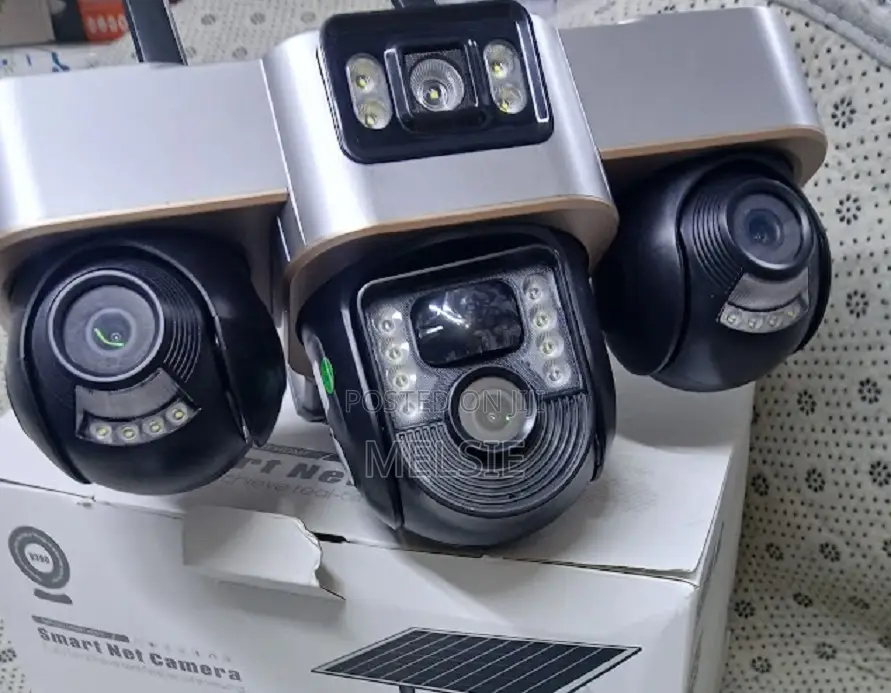4g Triple Lens Floodlight Solar PTZ Camera Triple-Lens Configuration