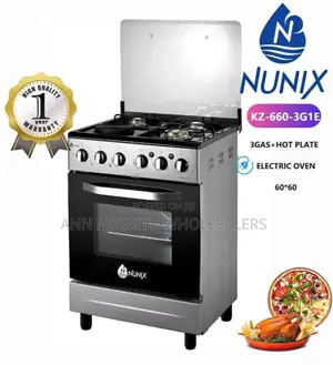 Nunix 60 by 60 Cooker 3gas+1electric Standing Cookers