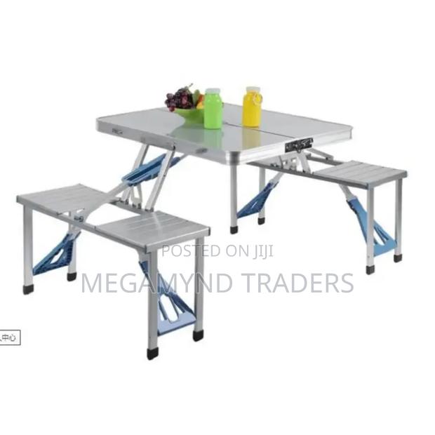 Foldable Table and Chairs/Aluminium Folding Picnic Camping Table - main view