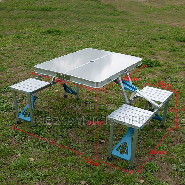Foldable Table and Chairs/Aluminium Folding Picnic Camping Table - thumbnail 4