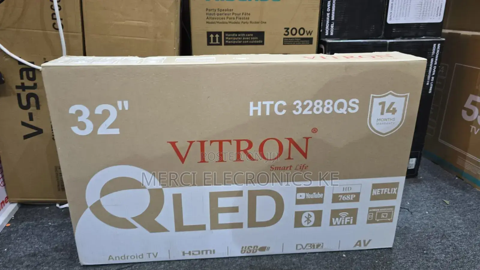 Vitron 32 Inch Qled Smart Android TV Htc3288qs With Bluetooth Netflix,