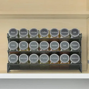 24pcs Spice Jars With Organizing Rack