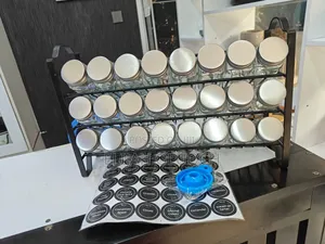 24pcs Spice Jars With Organizing Rack
