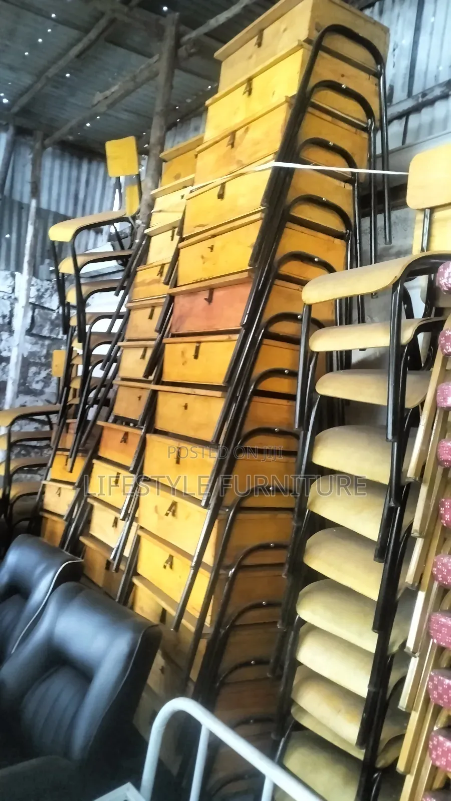 School Lockers With Chairs