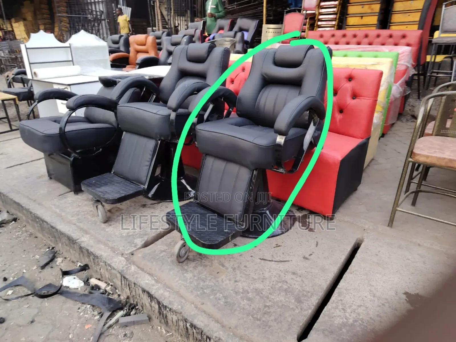 Adjustable Black Barber Chair