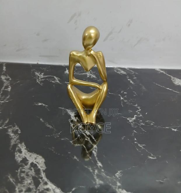 Golden Thinker Statue Deco -12cm - thumbnail 7