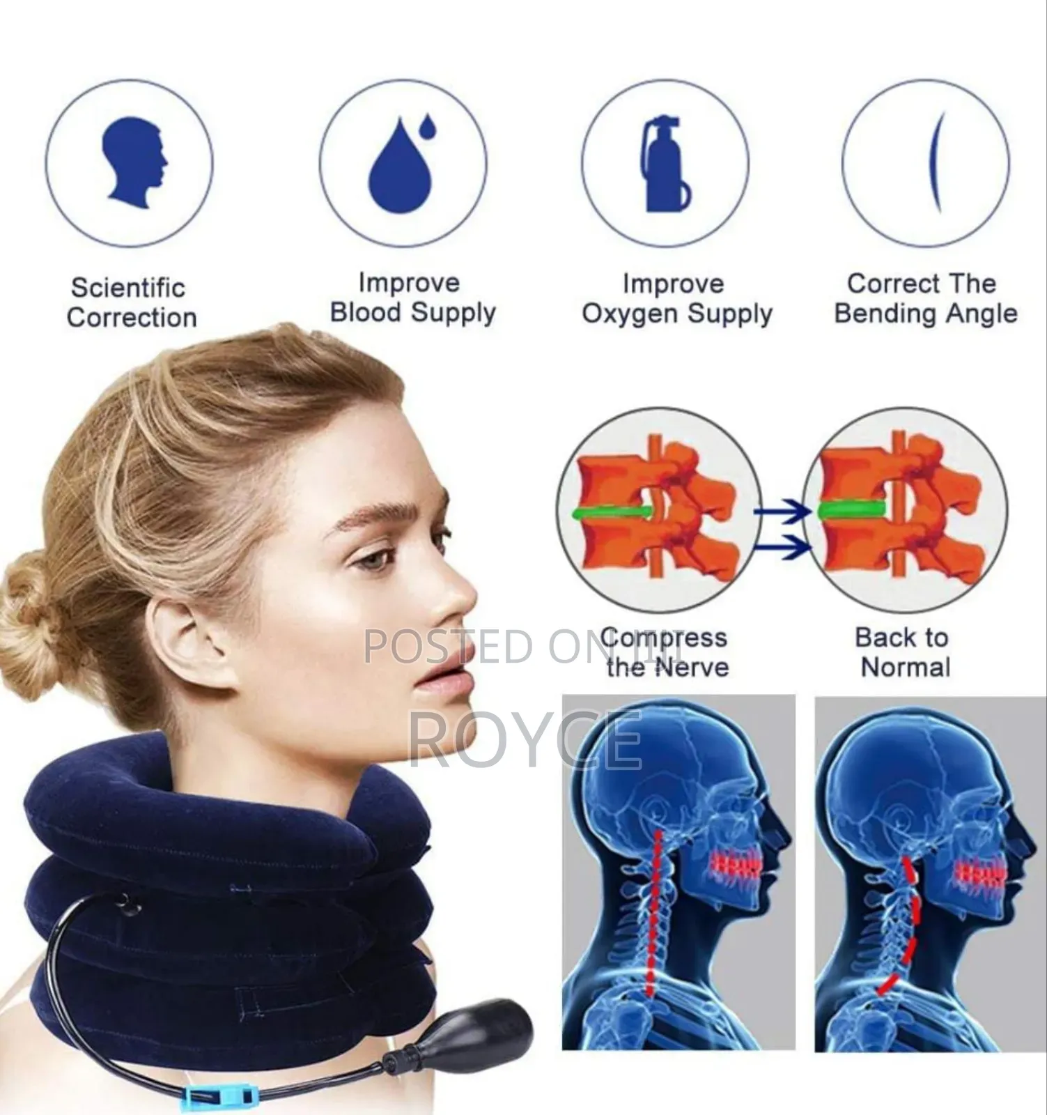 Inflatable Cervical Traction Neck Pillow