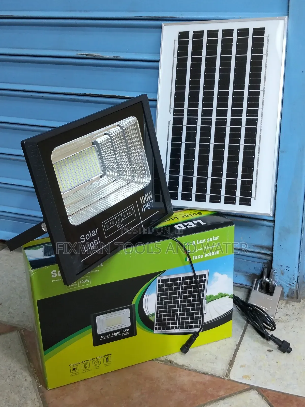 Commercial Solar Lights 100watts + Panel Ip 67 And 16 Hrs