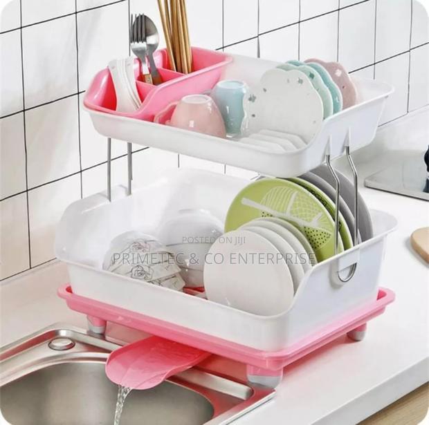 2 Tier Plastic Dish Rack - thumbnail 2