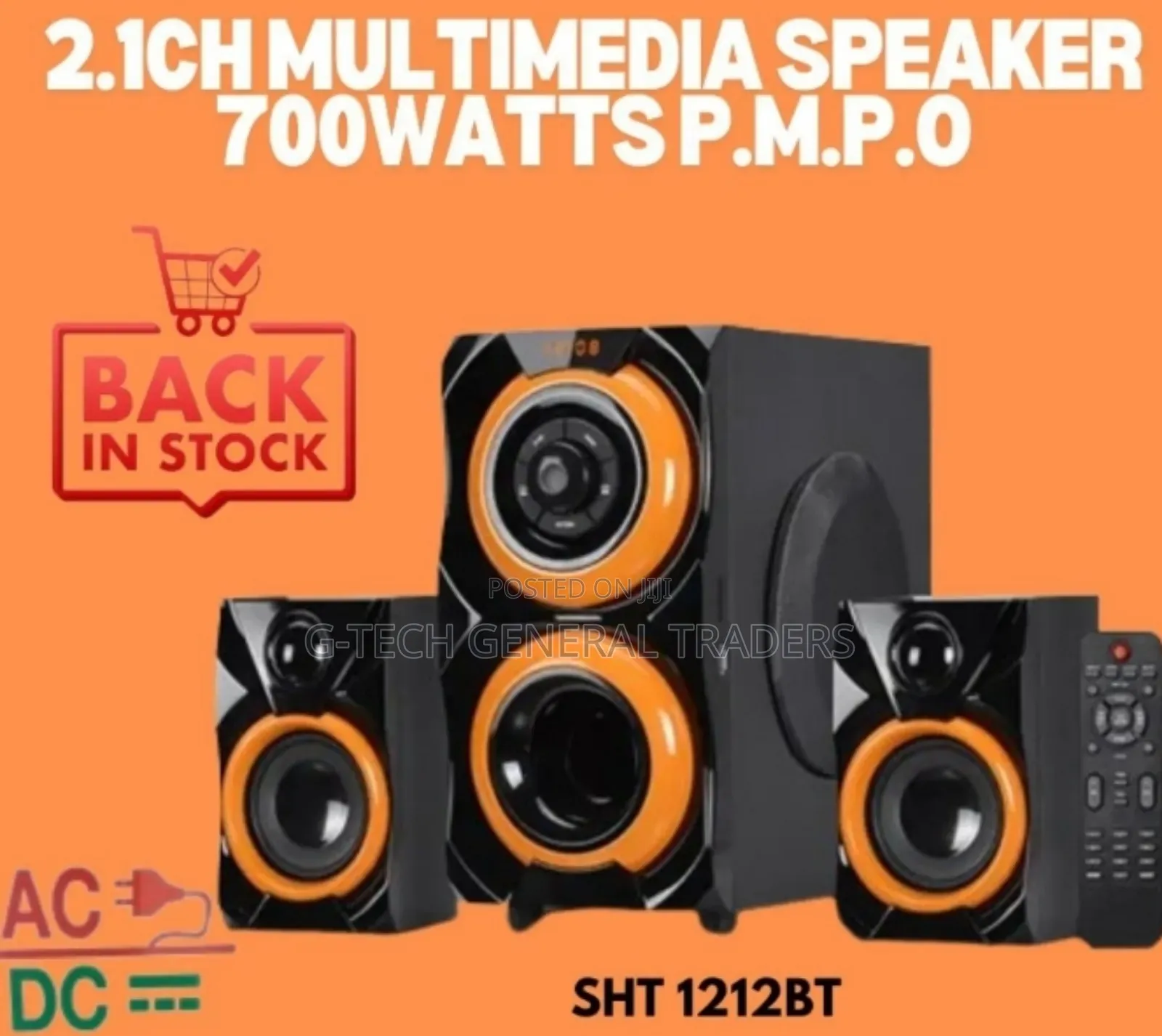 Sayona 2.1 Channel Multimedia Speaker System Sht-1212bt 700w