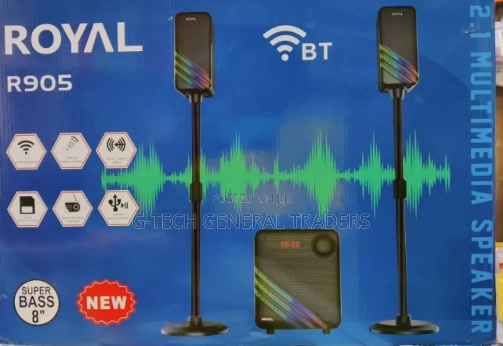 Royal 2.1 Channel Super Bass Multimedia Speaker System R905