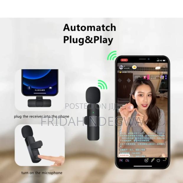 *Single Microphone Clip on Lavalier Rechargeable Wireless Microphone - main view