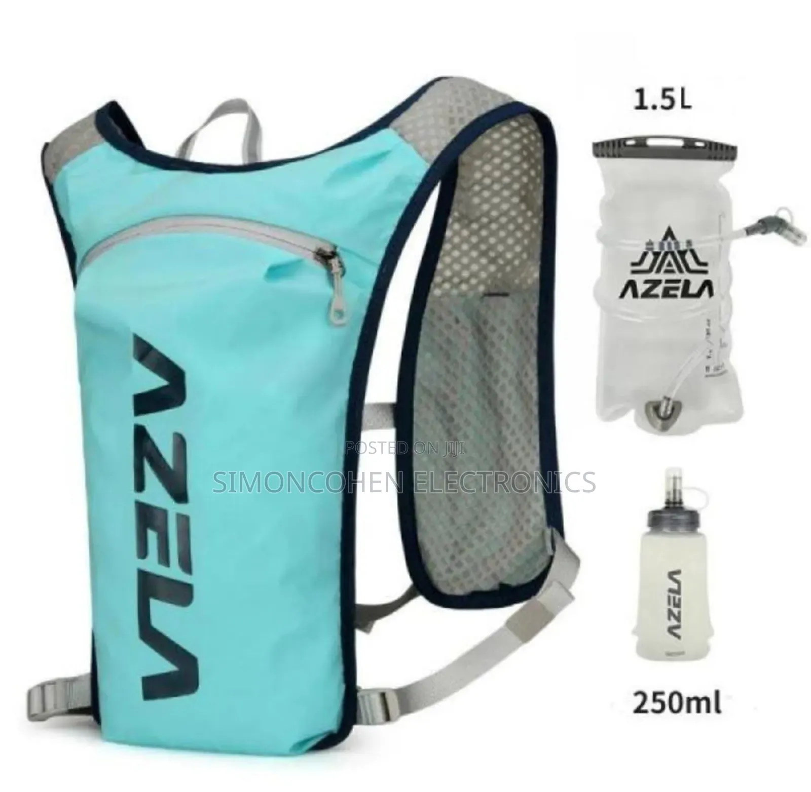 Azela Running Lightweight Hydration Vest Has 1.5l Bladder&250ml Bottle