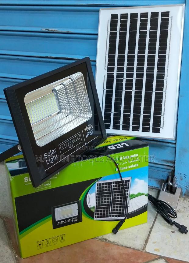 Solar Flood Lights 100 Watts Panel Remote Set 16 HRS Working Hours - main view