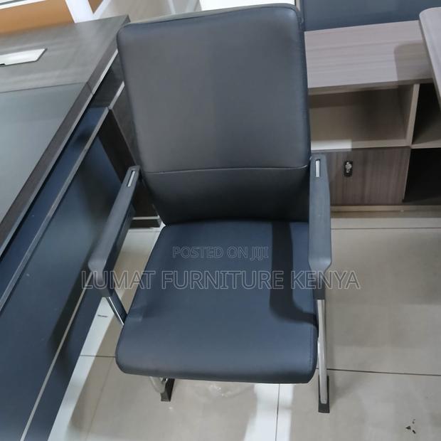 Modern Mid Back Leather Visitors Chair - main view