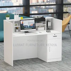1600mm Modern White Reception Secretarial Desk