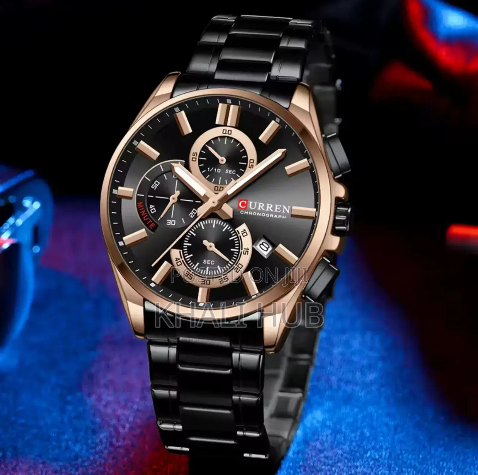 Curren Chronograph Watch Black Chronograph Gents Watch #8475