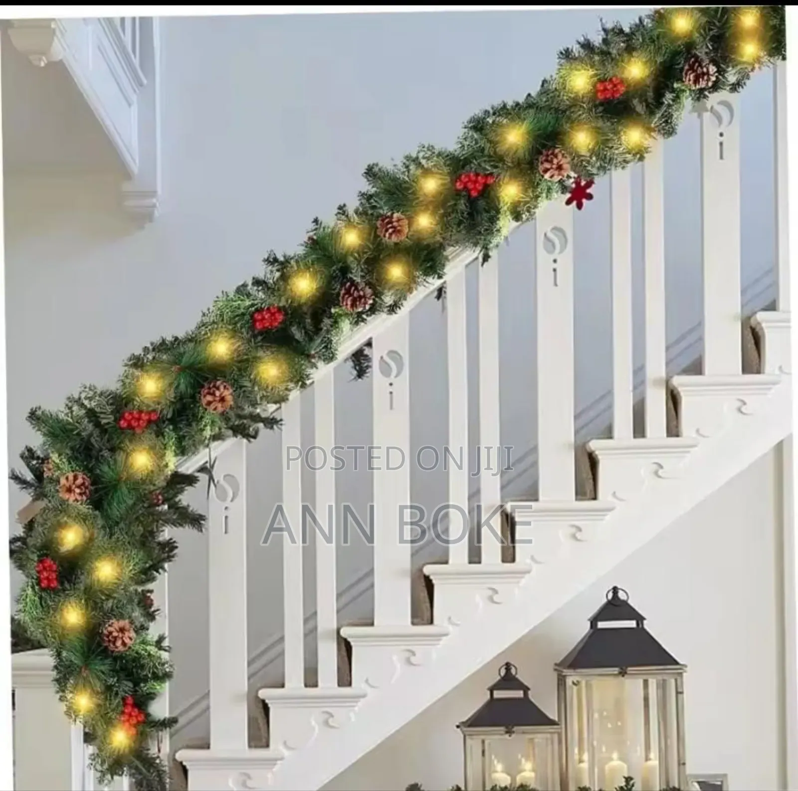 2.7 Christmas Garland With Lights and Decorations