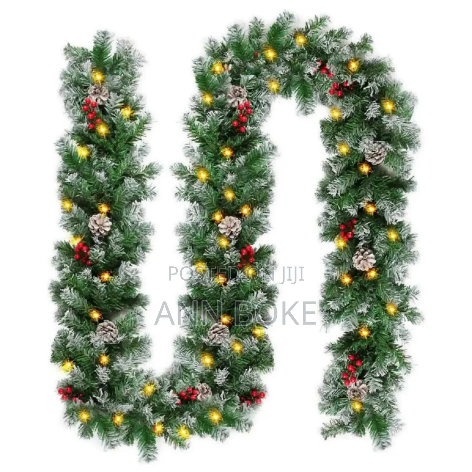 2.7 Christmas Garland With Lights and Decorations