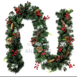 2.7 Christmas Garland With Lights and Decorations