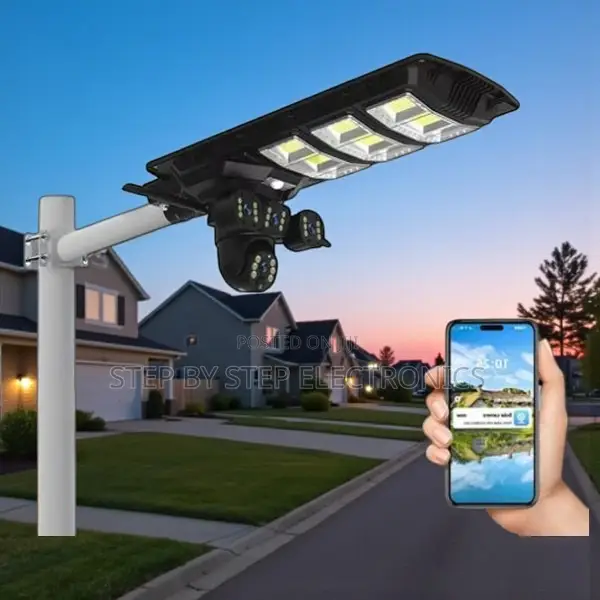 V380 Pro Solar CCTV Camera 450w Street Light Full Color Night Vision
