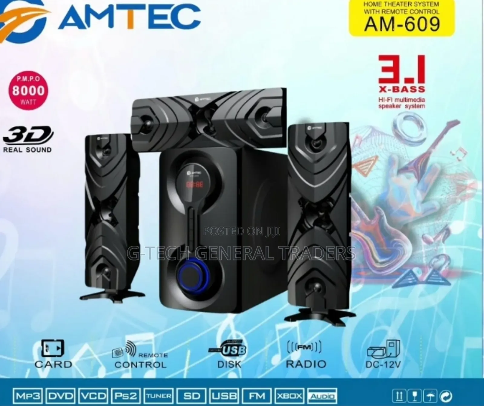 Amtec Am-609 Multimedia Speaker System 8000w