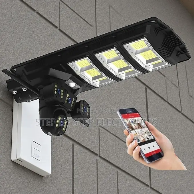 V380 Pro Solar CCTV 450w Street Light 12mp Full Color Night Vision