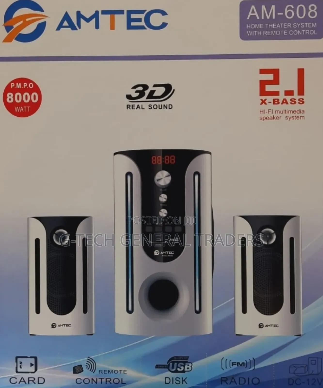 Amtec Big Size 2.1ch Multimedia Speaker System Am-608 8000w