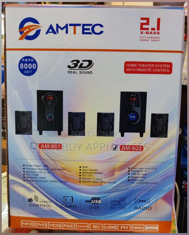 Amtec Am -801 2.1 Home Theater System With Remote Control