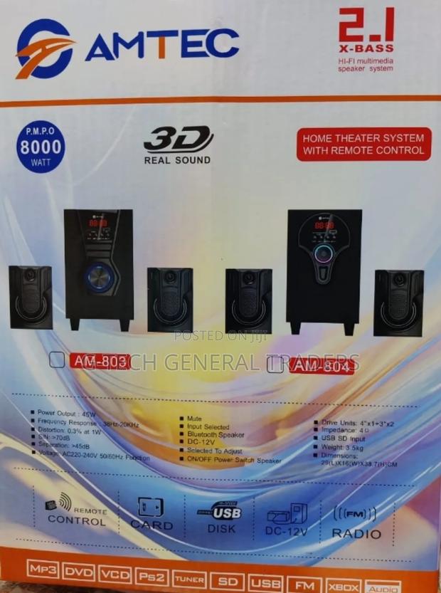 Amtec 2.1 X-bass Multimedia Speaker System 8000w