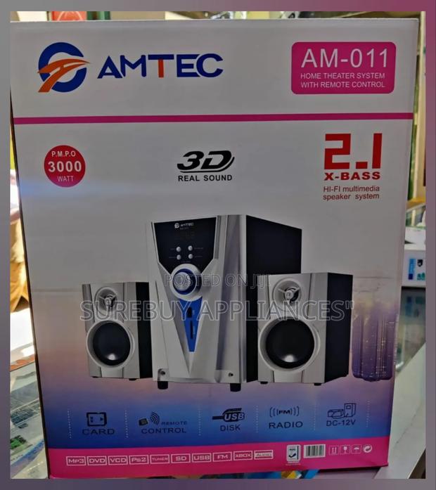 Amtec Am-011 Home Theater System With Remote Control 3000w 2.1 X.Bass