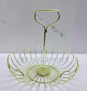 Detachable Metallic Mesh Fruits Basket With Stand