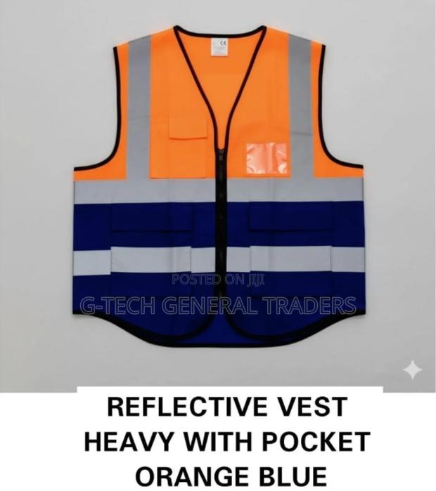 Reflective Jacket Heavy With Pockets Orange Blue