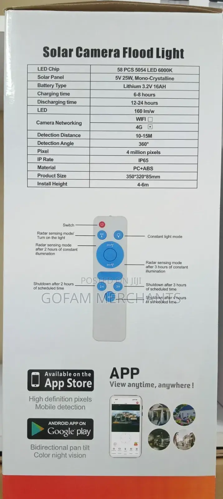 Solar Camera Floodlight 600w