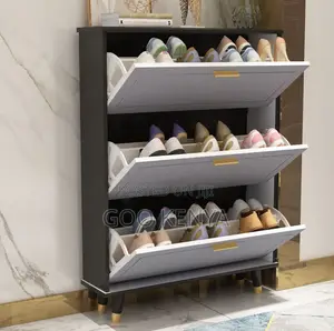 Home Cabinet; Extendable Wooden Shoe Cabinet for Apartment Entryway