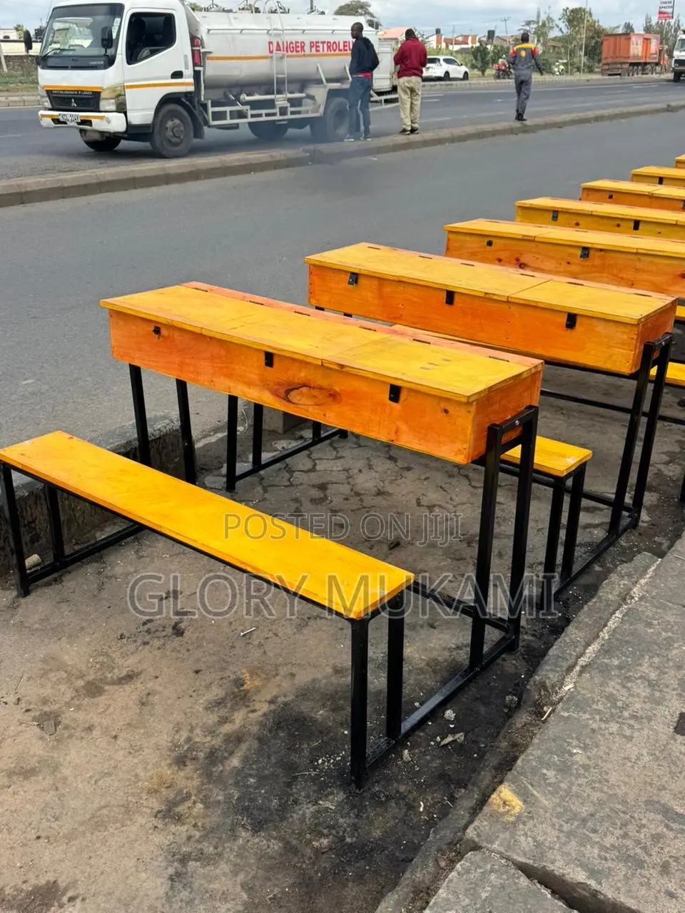 School Desk 3 Lockable Drawers