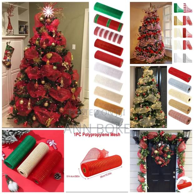 Christmas Ribbon Tree Decoration Mesh Tulle Roll Fabric - thumbnail 3