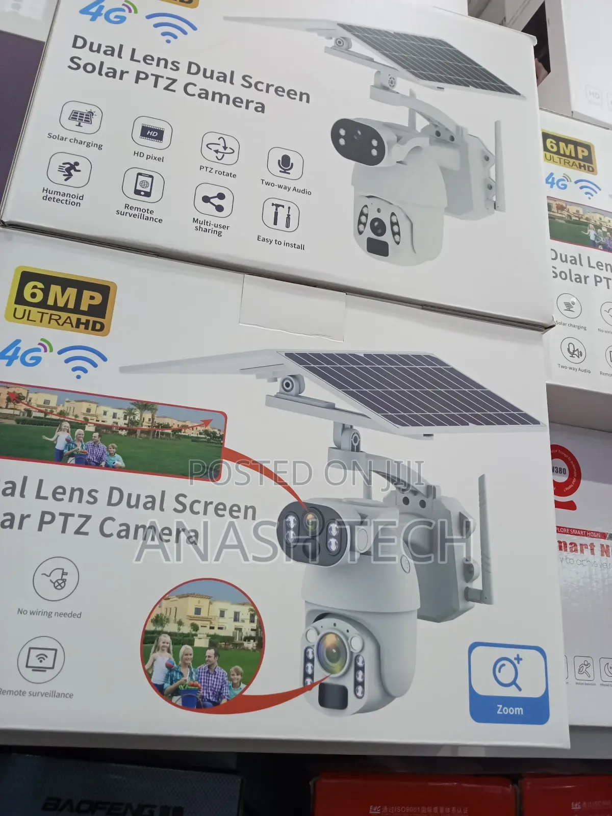 Human Auto-Tracking, 6mp Ubox Solar CCTV Dual Lens Camera