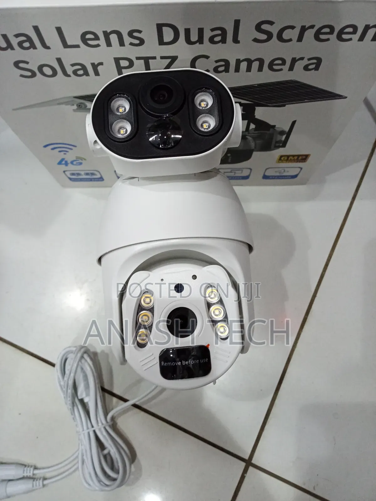 Ubox Dual Lens 6mp Free Battery Powered, Pan Tilt Solar CCTV Camera